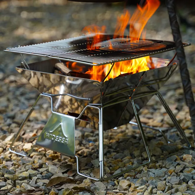 Outdoor Camping Wood Burning Stove - Grill do grillowania na kempingu, kuchenka