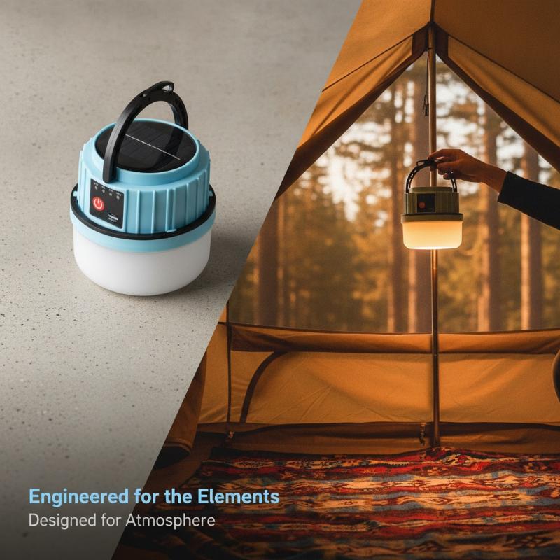 Camping Solar Lantern - Wodoodporna lampa solarna LED IP44 do