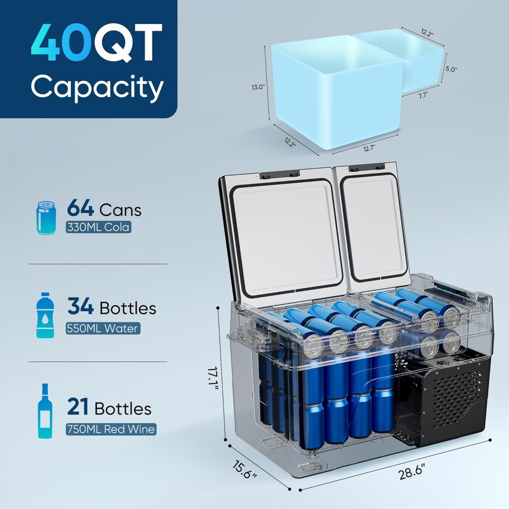 Outdoor Camping Fridge - Nowa, przenośna lodówka samochodowa 12V o