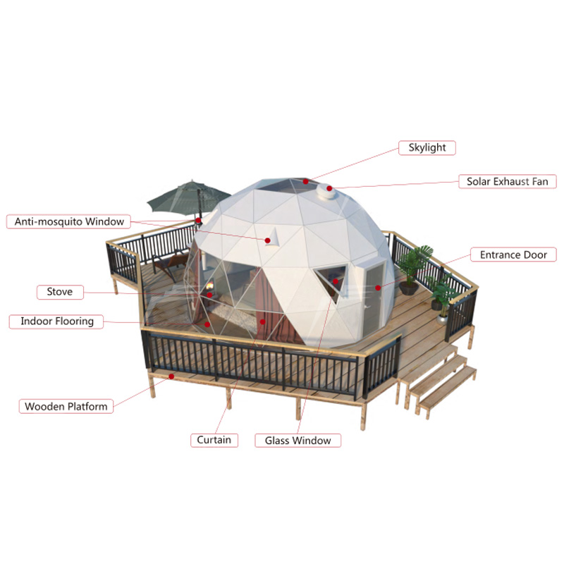Outdoor Camping And Glamping - Luksusowy, duży, biały, przezroczysty, okrągły namiot
