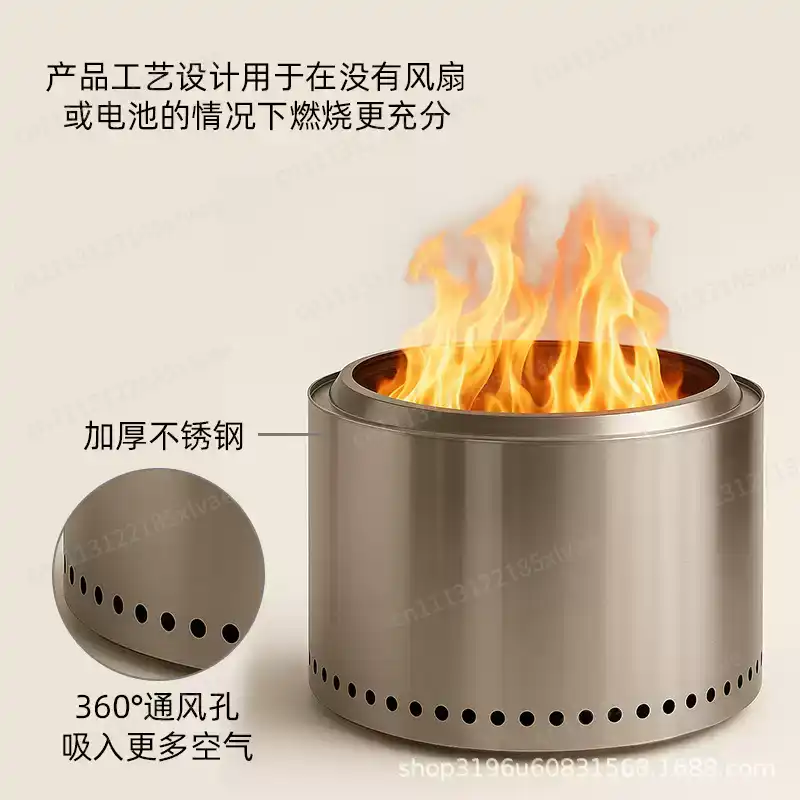 Duża, nierdzewna, bezdymna kuc – Outdoor Camping Wood Burning Stove recenzja i cena