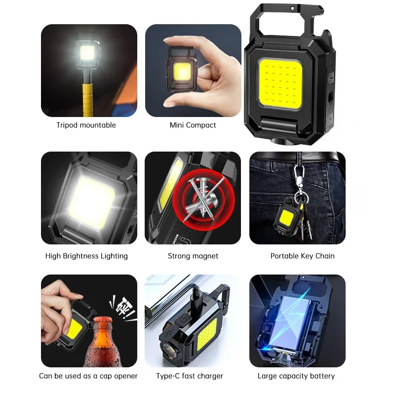 Mini Latarka Brelokowa COB Świ – Outdoor Camping Lantern recenzja i cena