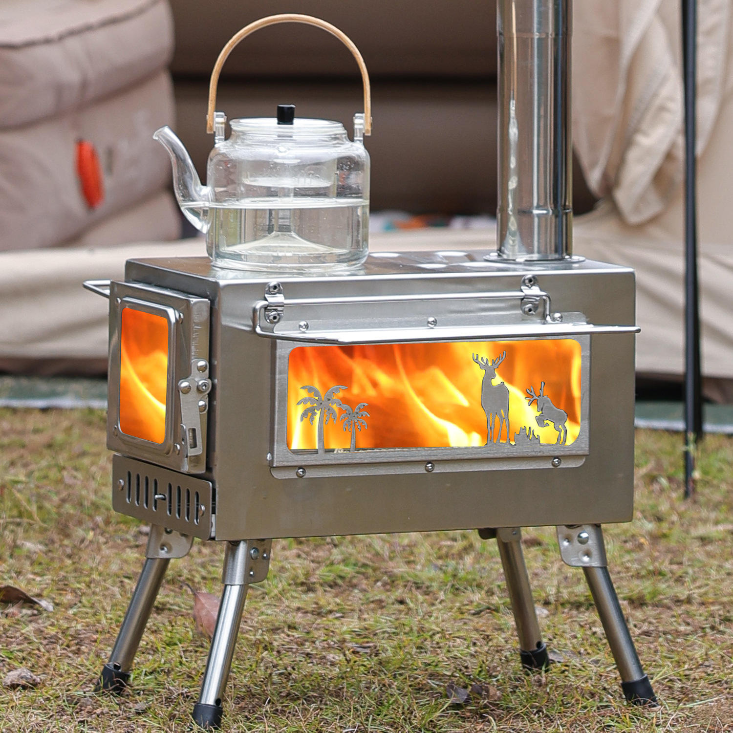 Składany piec na drewno do nam – Outdoor Camping Wood Burning Stove recenzja i cena