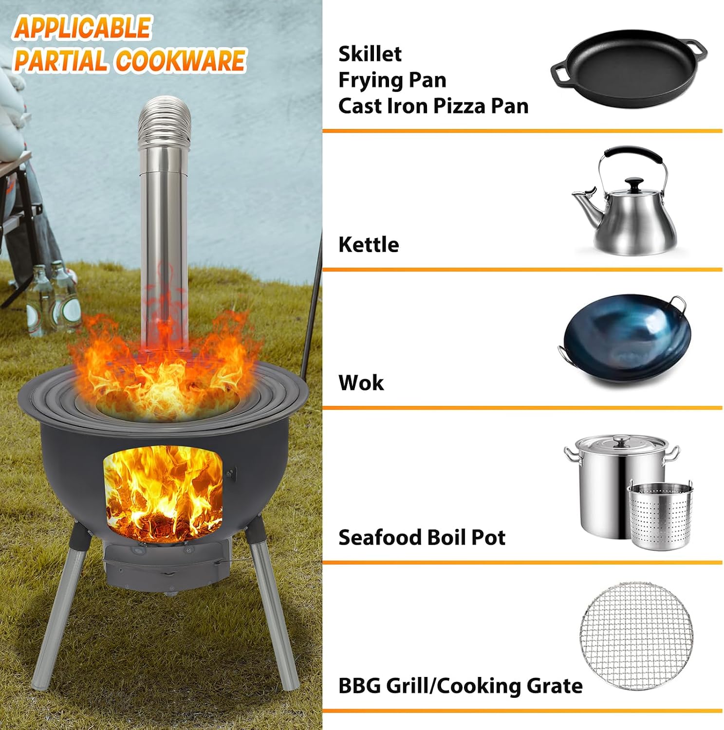 Przenośna kuchenka rakietowa n – Outdoor Camping Wood Burning Stove recenzja i cena